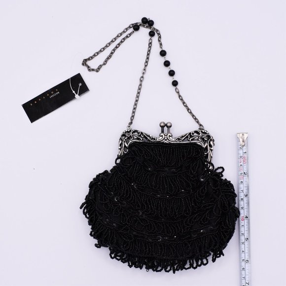 Jazzy Black Beaded Evening Bag - Picture 3 of 6